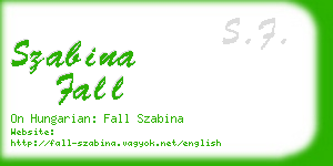 szabina fall business card